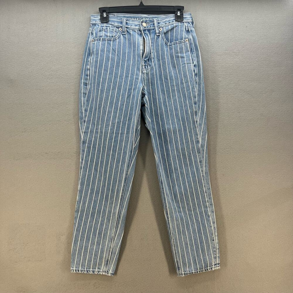 American Eagle Jeans Women's 27 (4) The Mom Jeans Pinstripe High Rise